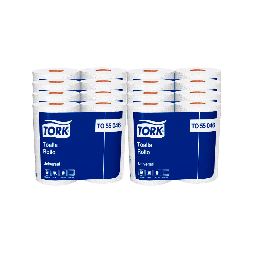 Toalla de Cocina Tork Hoja Doble (16 x 24 Metros)