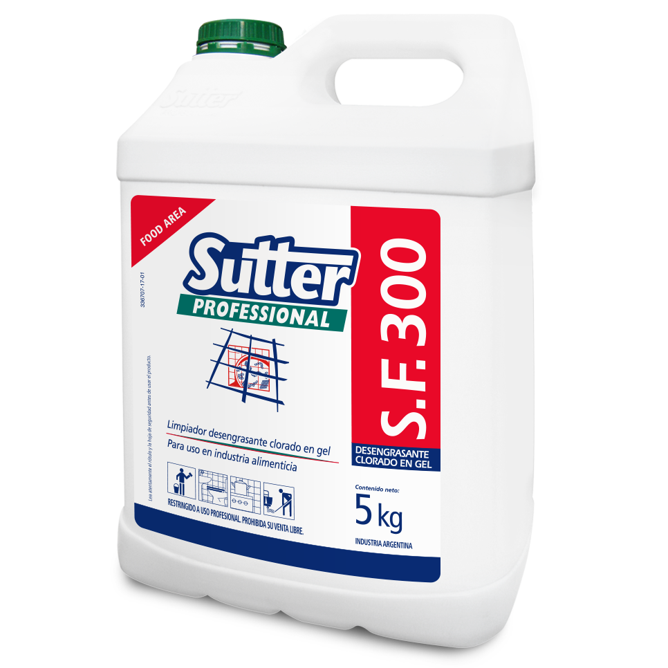 Desengrasante Desinfectante Clorado en Gel 5 L · Formato Ahorro | Sutter SF 300