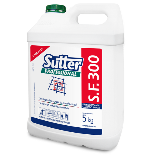 Desengrasante Desinfectante Clorado en Gel 5 L · Formato Ahorro | Sutter SF 300