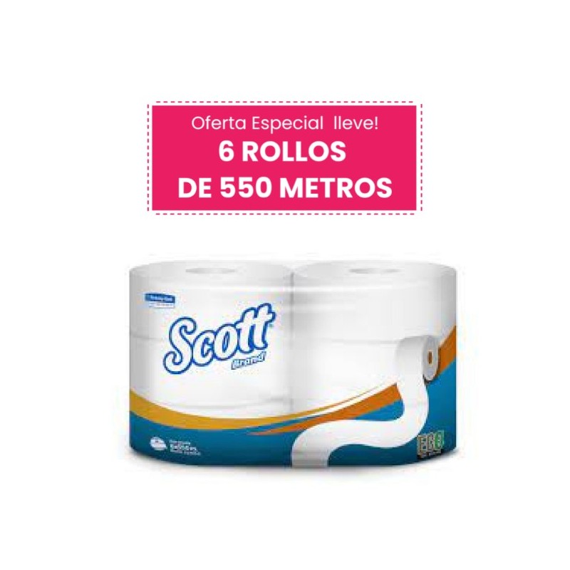 Papel higienico Scott JRT - (6 rollos de 500 metros)