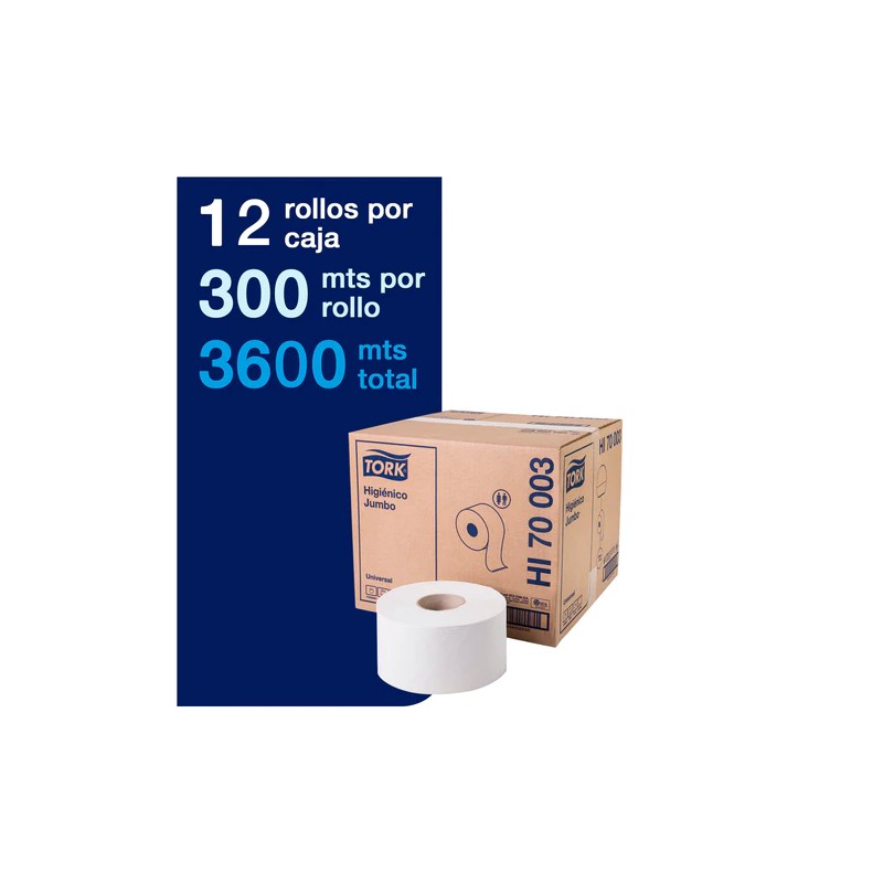 Papel Higiénico Jumbo Tork Universal - (12 Rollos x 300 metros)