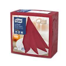 Servilleta Premium Linstyle Burdeo Tork - (12 Paquetes x 50 Hojas)
